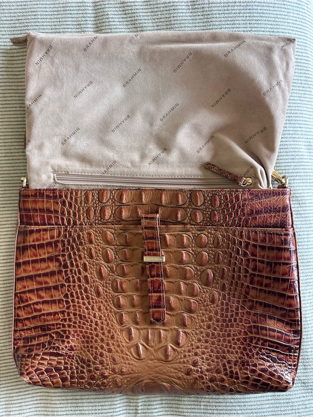Brahmin Leather Crossbody Shoulder Bag in Pecan Melbourne - Picture 12 of 16